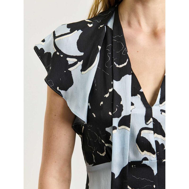 Veronika Maine Shadow Rose Satin Draped Neck Midi Dress image number 2